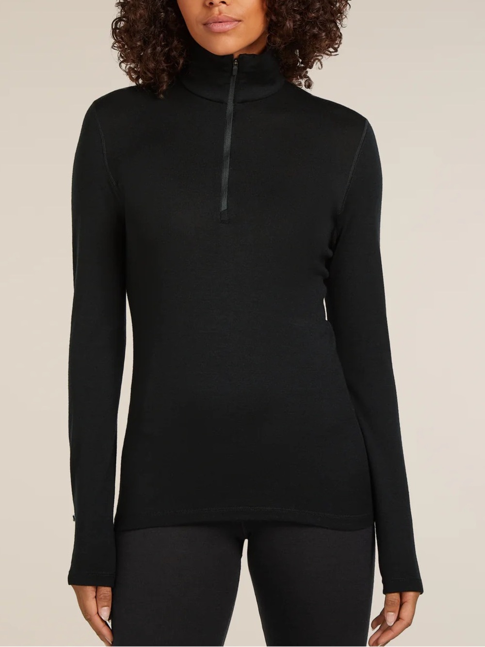 Women's Black Half-Zip Mock Neck Ski Jacket